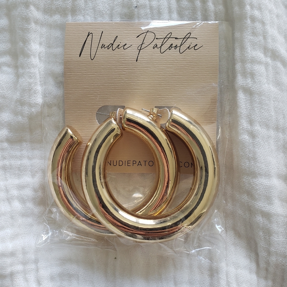 Chunky gold hoops